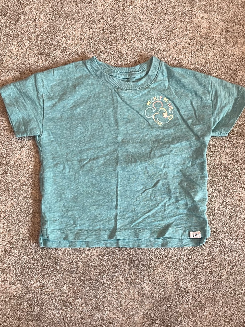 GAP Teal Mickey Mouse Graphic Kids Short Sleeve Tee